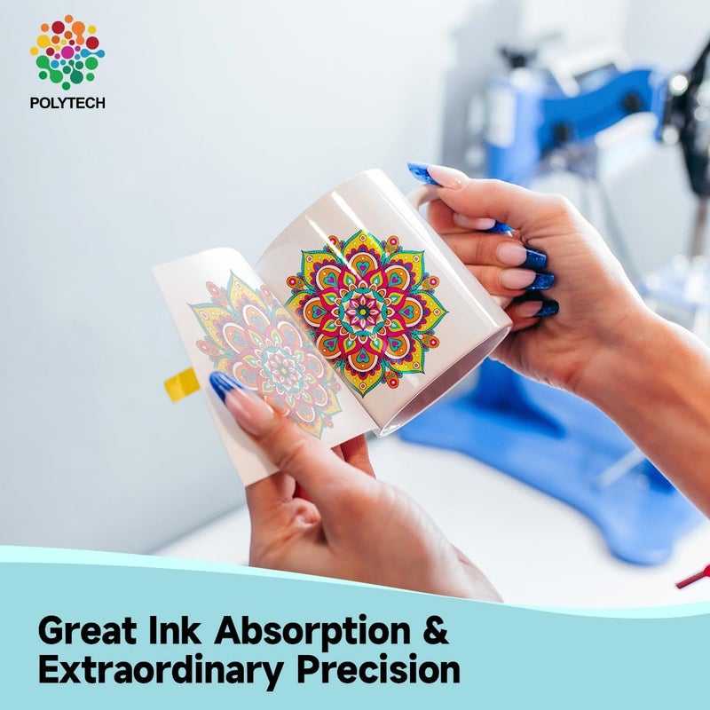 Polytech Sublimation Paper, 8.5x11, 100 Sheets, Heat Transfer Paper for All Sublimiation Blanks, For All Sublimation Printer and Ink, For Tumblers, Magnet Blanks, Ceramic Ornaments, Light T-Shirt,125G - Image 2